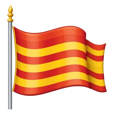 What emoji of flag which includes 50% yellow strip top nd bottom 50%red flag sticker