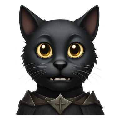 scared black medieval cat, gothic style sticker