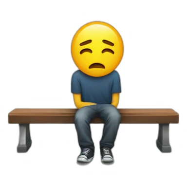 Sad person in public space sticker