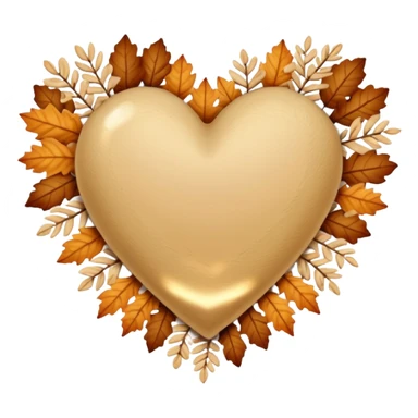Beige Autumn heart sticker