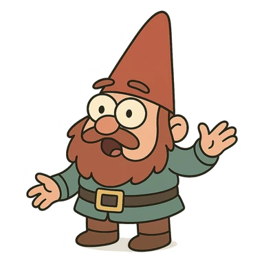 flat toon style gnome sticker