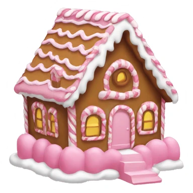 A pink gingerbread house sticker
