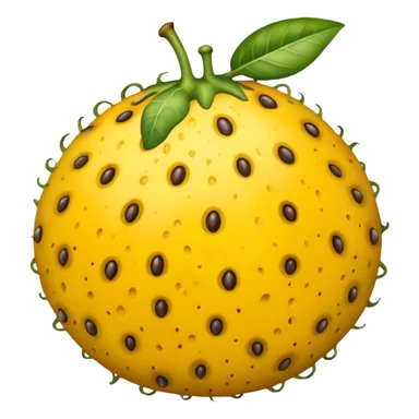 Create a yellow passion fruit emoji sticker