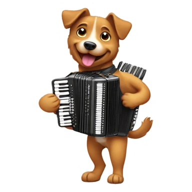 Dog with accordion sticker