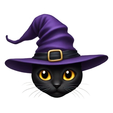Black cat with witch hat sticker