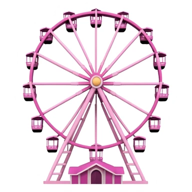 mix light pink dark pink and white girly theme park Ferris wheel sticker