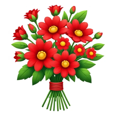 Red flower bouquet  sticker