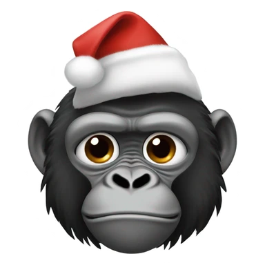 Gorilla Christmas hat, crying laughing with tears sticker