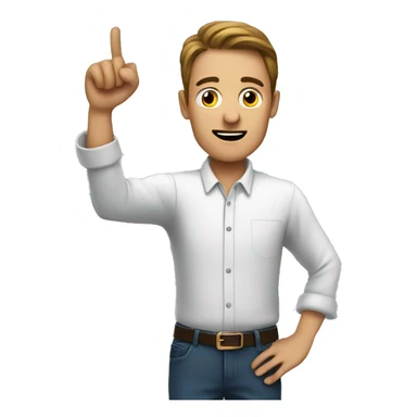 Man pointing at watch sticker