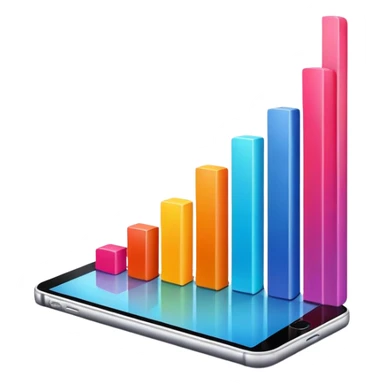 bar chart with rising trend sticker