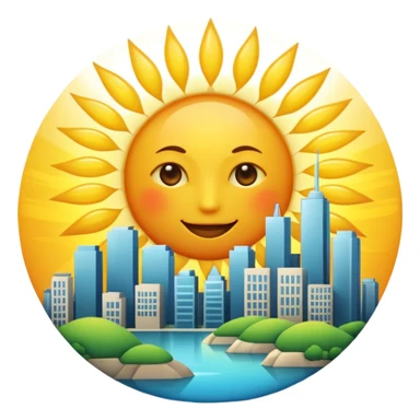 Sun in the city sticker