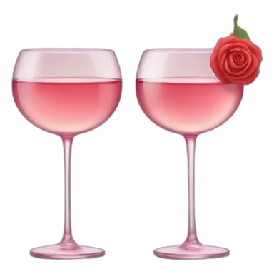 Two glasses of rose wine are clink sticker