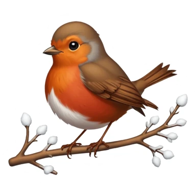 Robin bird with snow emoji sticker