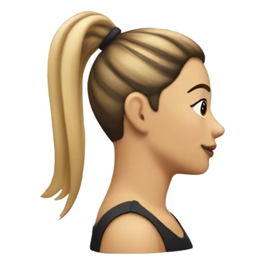 side face with nose and black cheek and a pony tail sticker
