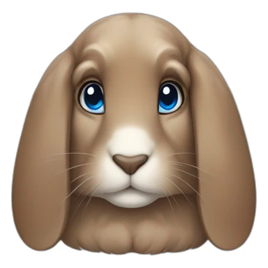 Brown lop rabbit with blue eyes sticker