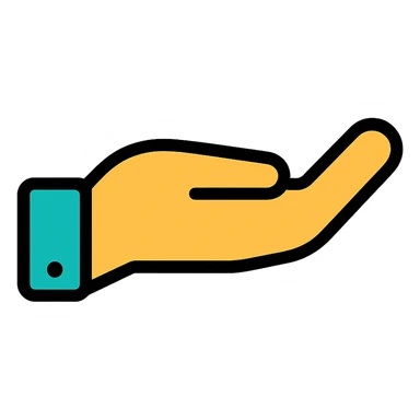 a hand, color outline icon style sticker