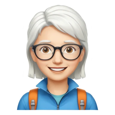 climber woman with white hair and glassess sticker