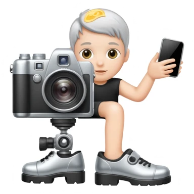 tiny feet with a camera icon next to them sticker