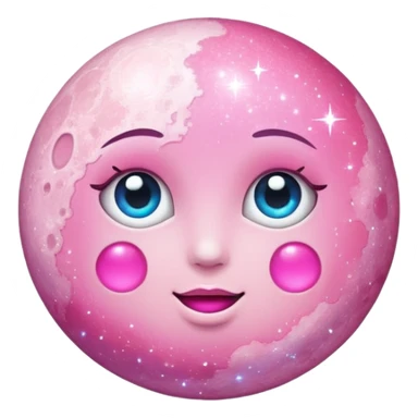 Pink sparkly moon sticker