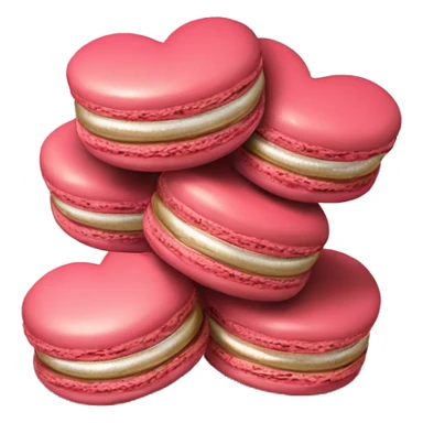 3 Realistic heart shaped metallic macaron cookies stacked on top of each other sticker