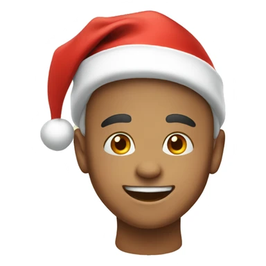 happy boy in santa hat sticker