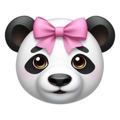Panda with a pink bow sticker