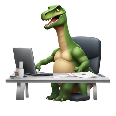 sad office dinosaur sticker