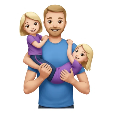 a dad lifting his daughter   sticker