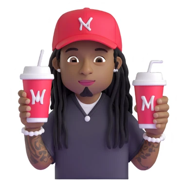 lil wayne with two styrofoam cups sticker