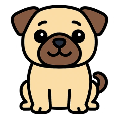 cute pug sticker