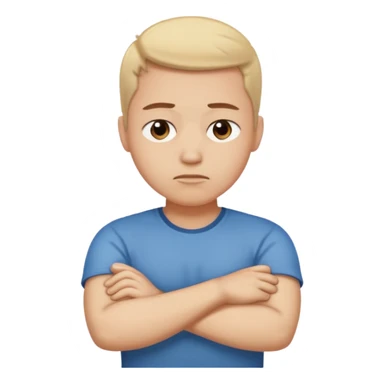 sad face crossing arms sticker