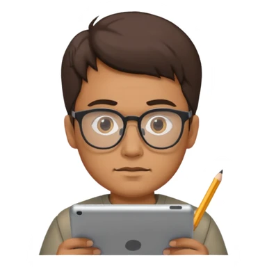 Man drawing on tablet sticker