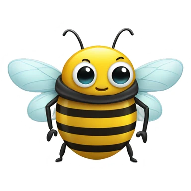 a bee with an alarm clock in both hands sticker
