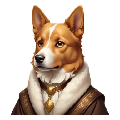 Cinematic Noble Domestic Dog Portrait Emoji, Poised and dignified, with a well-proportioned build and a neatly groomed coat of warm, inviting tones, expressive eyes radiating loyalty and wisdom, Simplified yet sharp and sophisticated features, highly detailed, glowing with a soft, dignified glow, high shine, intelligent and steadfast, stylized with an air of understated charm, focused and attentive, soft glowing outline, capturing the essence of a watchful and confident domestic dog that feels as though it could step out of the screen with effortless authority! sticker