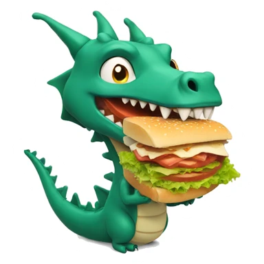 Dragón comiendo un sándwich  sticker