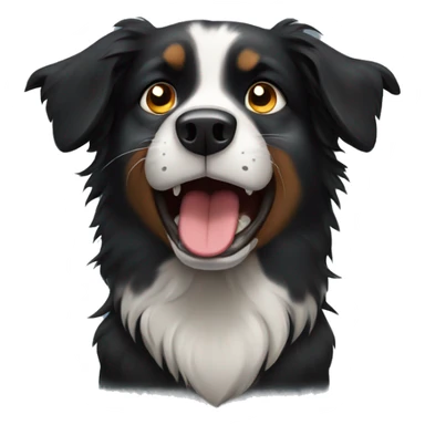 Angry growling Small black australian shepherd dog sticker