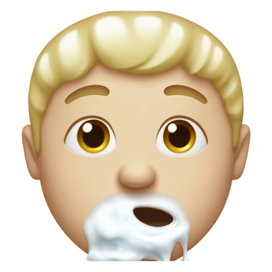 Face covered in milk liquid sticker