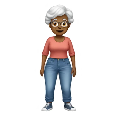 Old women wearing baggy jeans and crop top  sticker