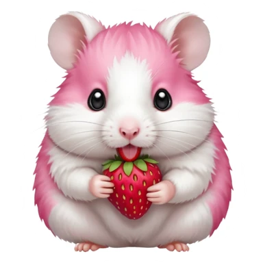 white hamster with fruits sticker
