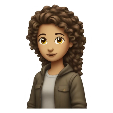 Kurdish girl with brown curly hair  sticker
