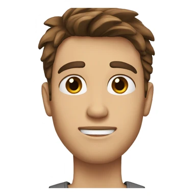 A guy with disheveled brown hair, gray eyes and a scar on his forehead sticker