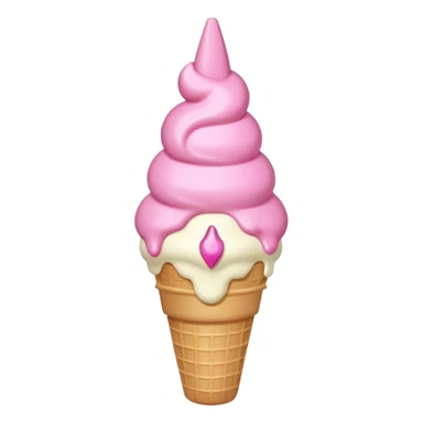 An ice cream with a pink unicorn holding nuke sticker