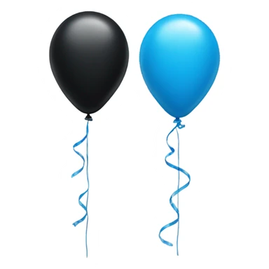 Two balloons one black one blue sticker