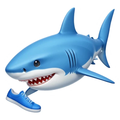 A Shark wearing blue shoes sticker