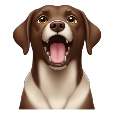 Chocolate labradador barking sticker
