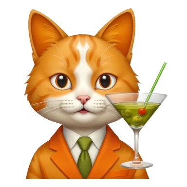 Cat drinking martini  sticker