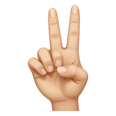 A hand holding up the thumb, pointer finger, and middle finger sticker