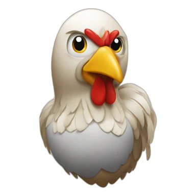 Pollo con un secador de pelo sticker