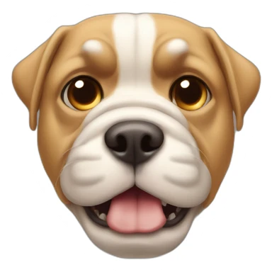 Beabull little white and tan grumpy messed up bottom teeth sticker