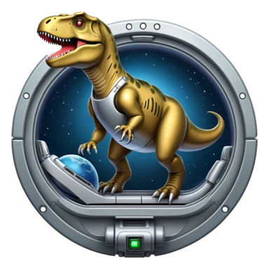 Trex on a spaceship  sticker